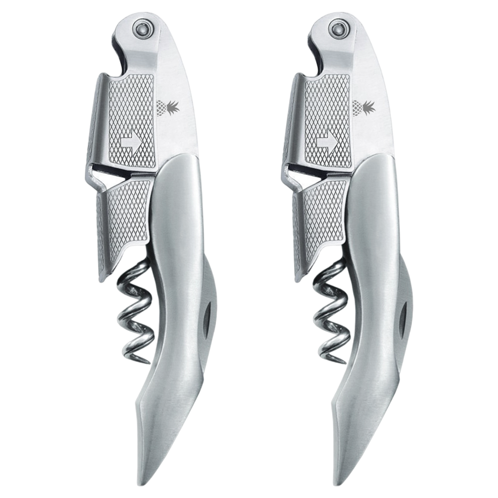 (2) Wine Opener Corkscrew Bottle Waiters Key Manual with Foil Cutter Pack Set