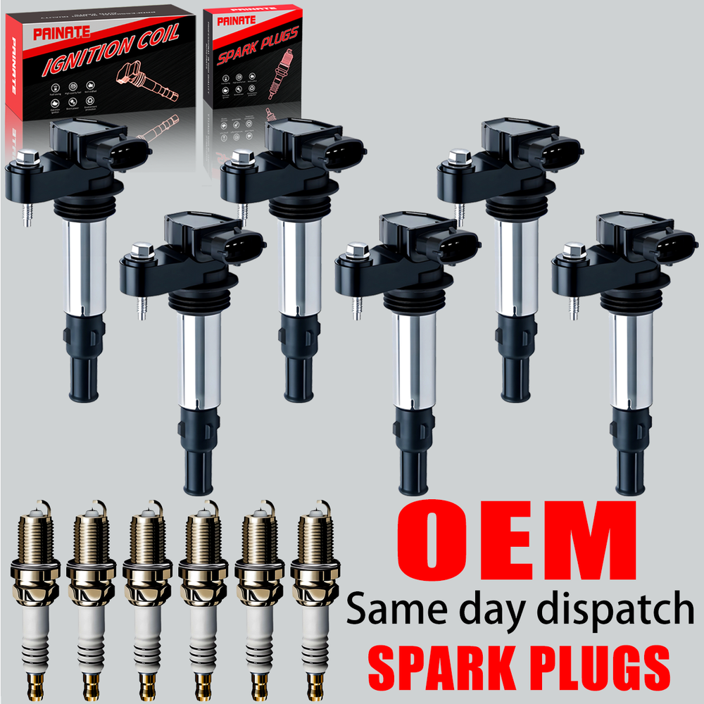 6X OEM Ignition Coil & Iridium Spark Plugs For Buick Cadillac CTS GMC 3.6L UF375