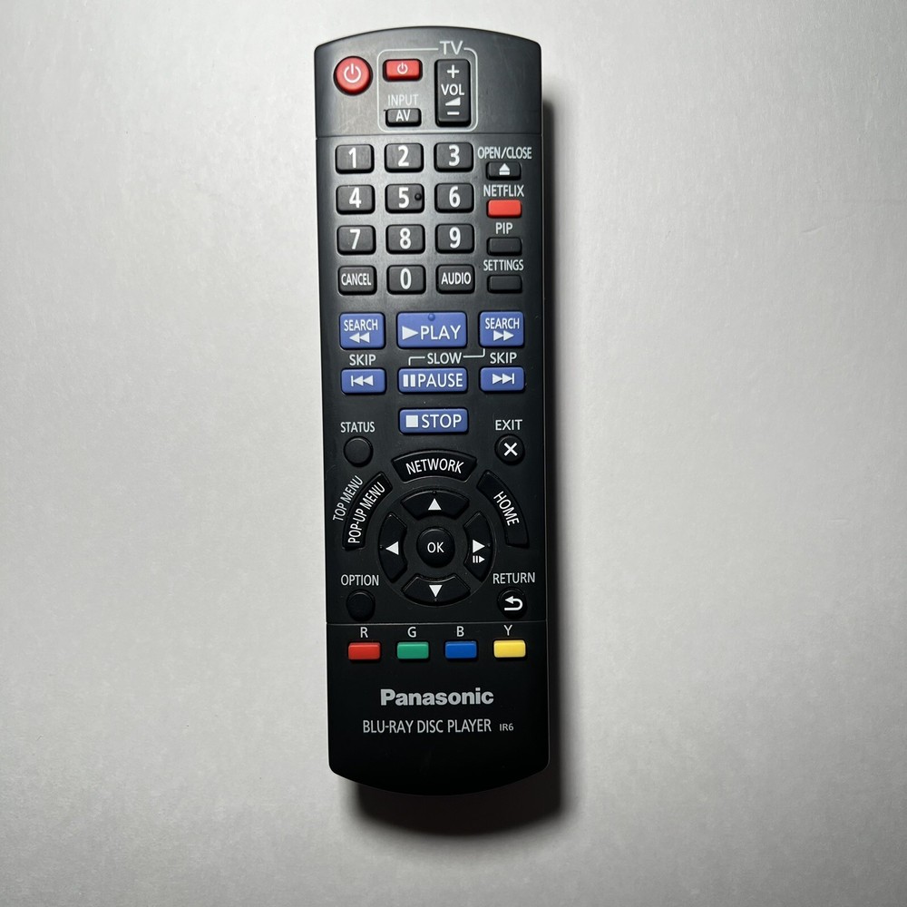 Panasonic Remote Control (N2QAYB001206) for Blu-Ray Disc Player IR6 - Black