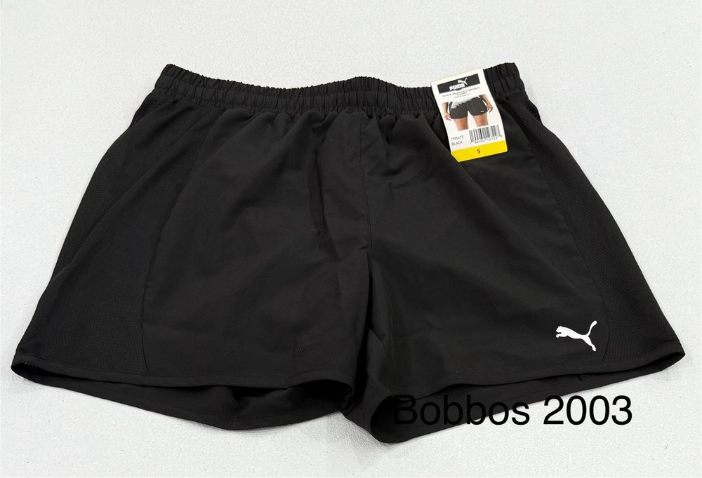 Puma Women's Pull On Inner Drawstring Lightweight Woven Shorts, Black, Size S