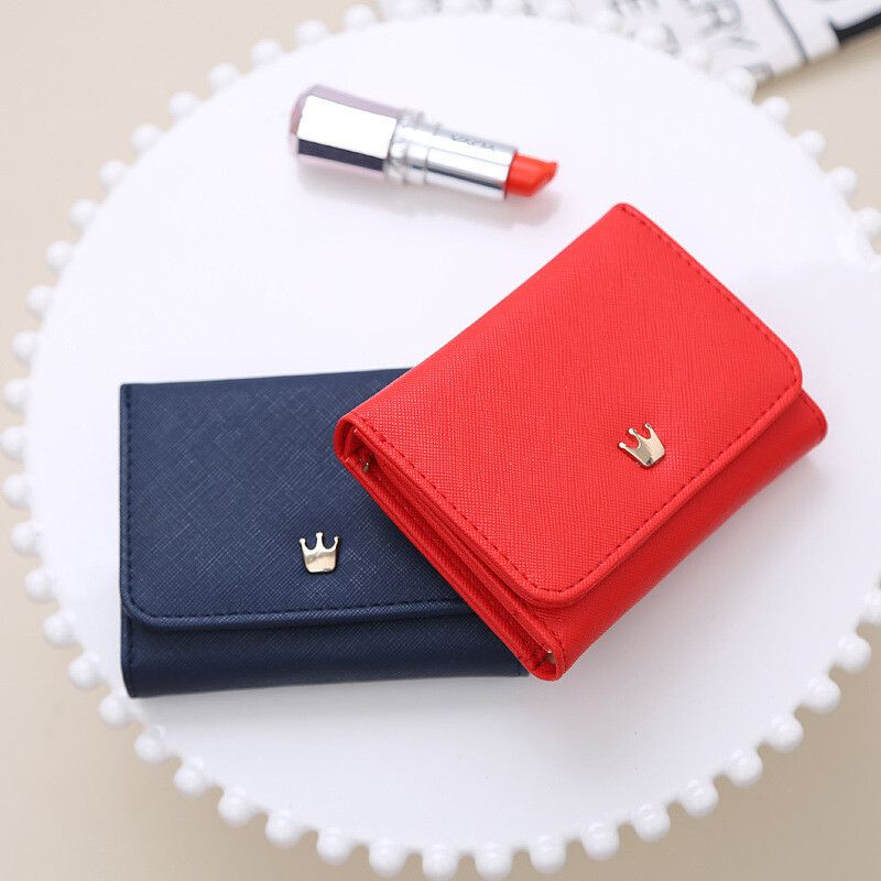 Women's Leather Small  Wallet Multi-card Slot Wallet Coin Purse with Window Slot