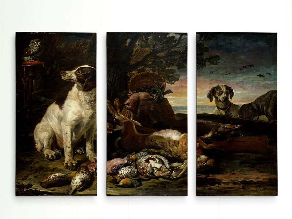 Dead-Birds-and-Game-by David-de-Coninck 3 Panel Gallery Wrapped Canvas Wall A...