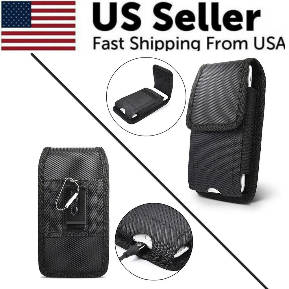 For iPhone 16 15 14 13 12 11 XS Pro Max Holster Pouch Cell Phone Belt Clip Case