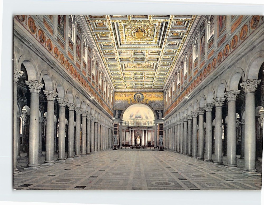 Postcard Basilica of Saint Paul Outside the Walls in Rome Italy