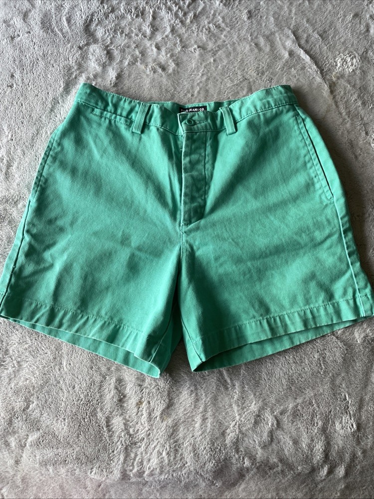 Vintage Polo Jeans Co. Ralph Lauren Green Cotton Womens SZ 8 Button Fly Shorts