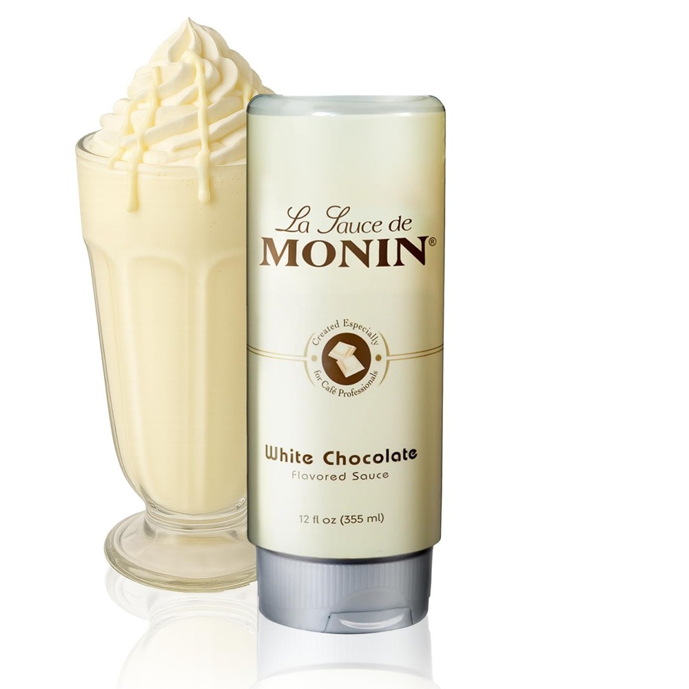 Monin - Gourmet White Chocolate Sauce, Creamy and 12 Fl Oz (Pack of 1)
