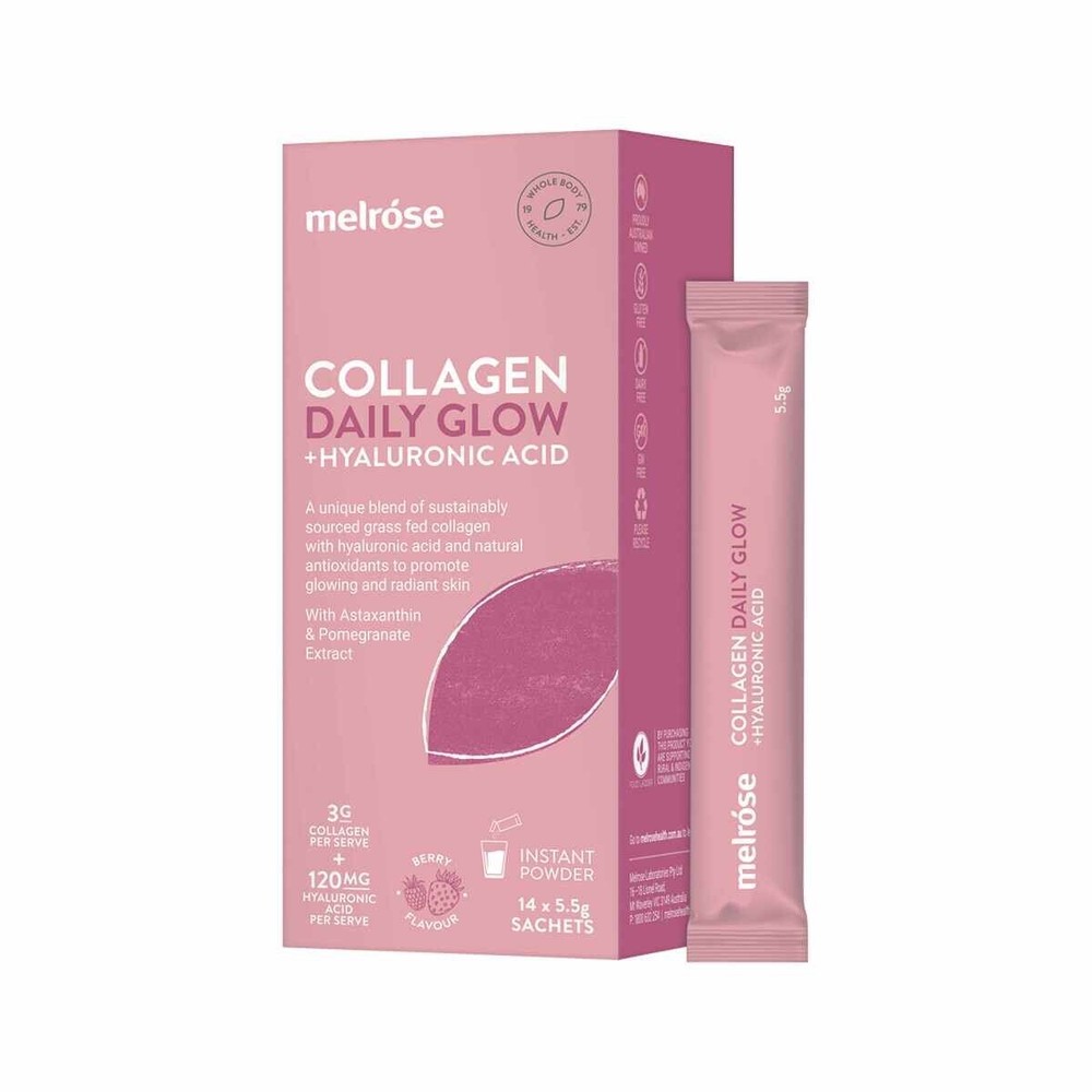 New Melrose Collagen Daily Glow + Hyaluronic Acid Berry 5.5g x 14 Sachets-image