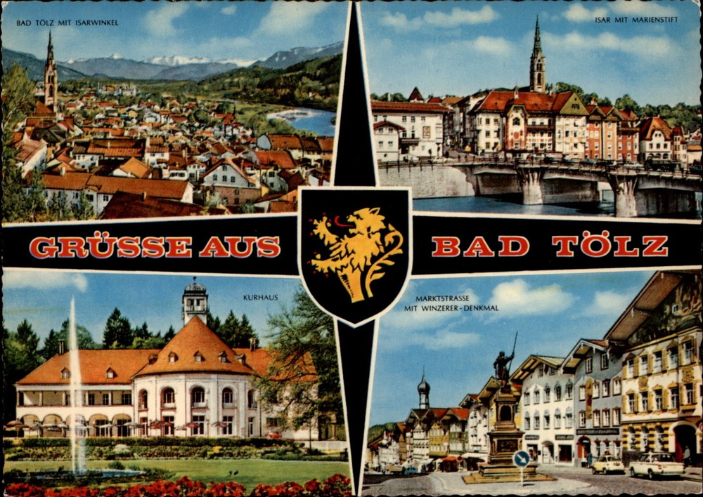 Gruss Aus Bad Tolz Bavaria Germany vintage postcard k787