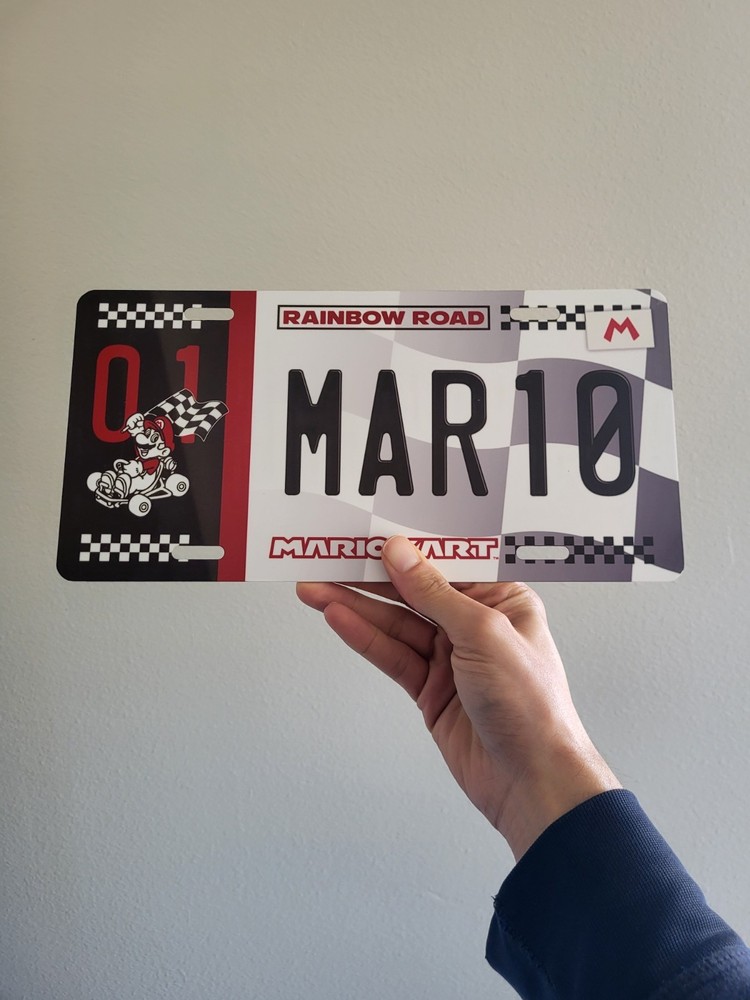 Mario Kart Racing Limited Collectible Metal Print License Plate (Mario)