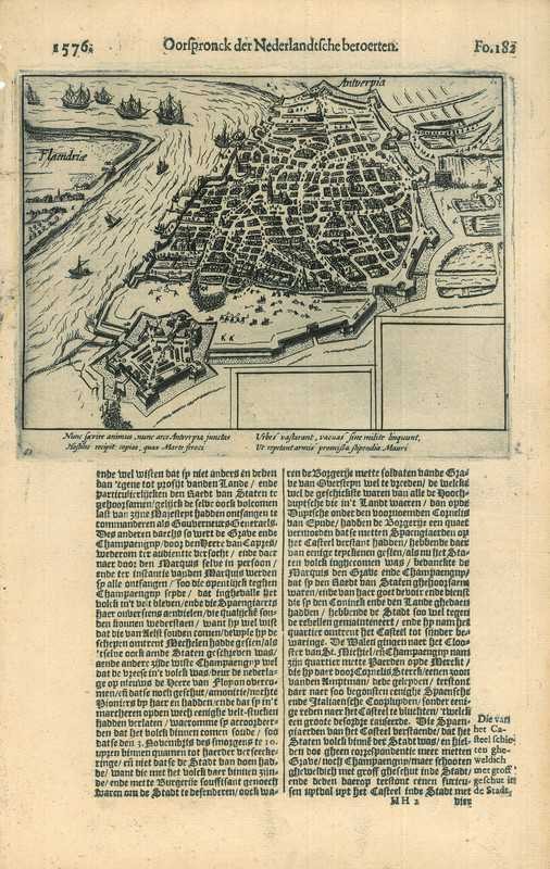 Historical print of Antwerp
