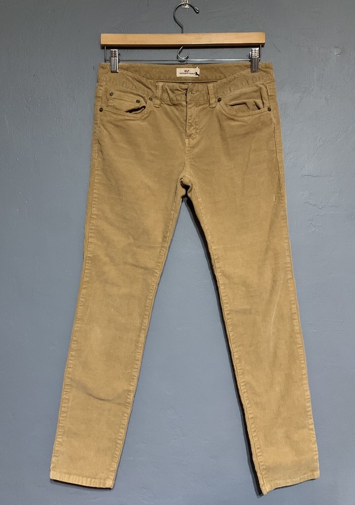 Vineyard Vines Women's Size 4 Khaki Corduroy Pants Mid Rise Stretch