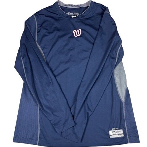 Nike Pro Combat Shirt Men's XL Washington Nationals  Dri-FIT Long Sleeve MLB