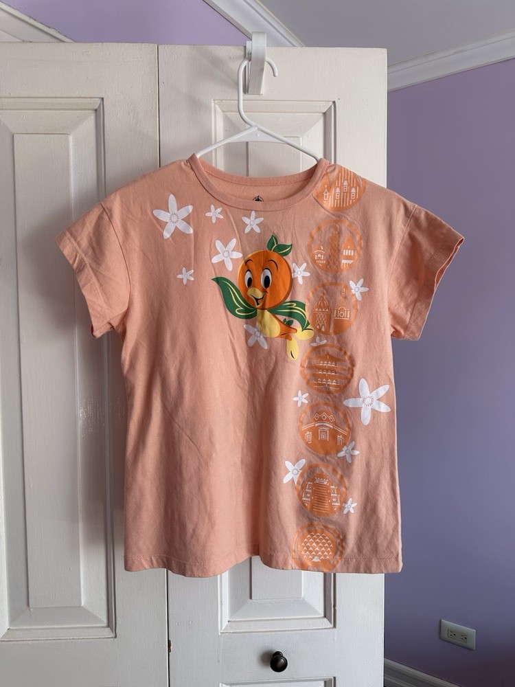 Disney Parks Flower and Garden Festival Orange Bird T-Shirt Peach Women’s Medium