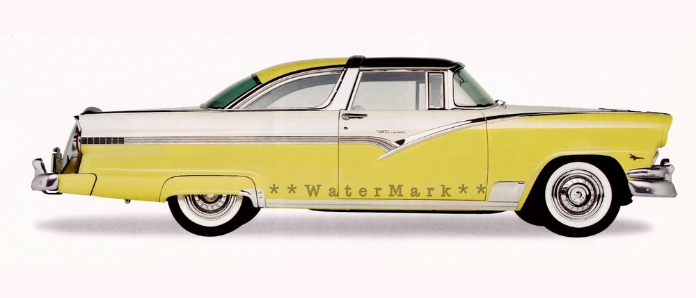 Ford Fairlane 1956 Victoria Vintage Poster Print Car Art American Classic Car