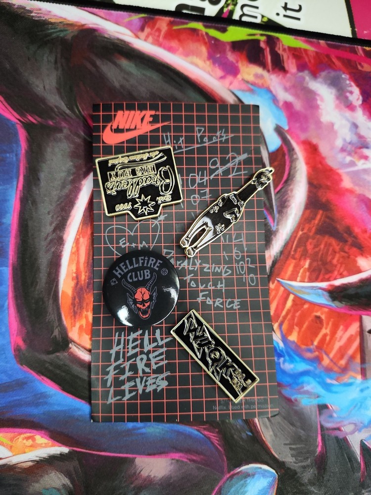 Full Set Of (4) Nike 'Stranger Things' X NIKE Pins.
