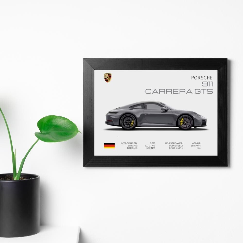 Porsche 992 Carrera GTS Premium Wall Art Poster for Car Enthusiasts
