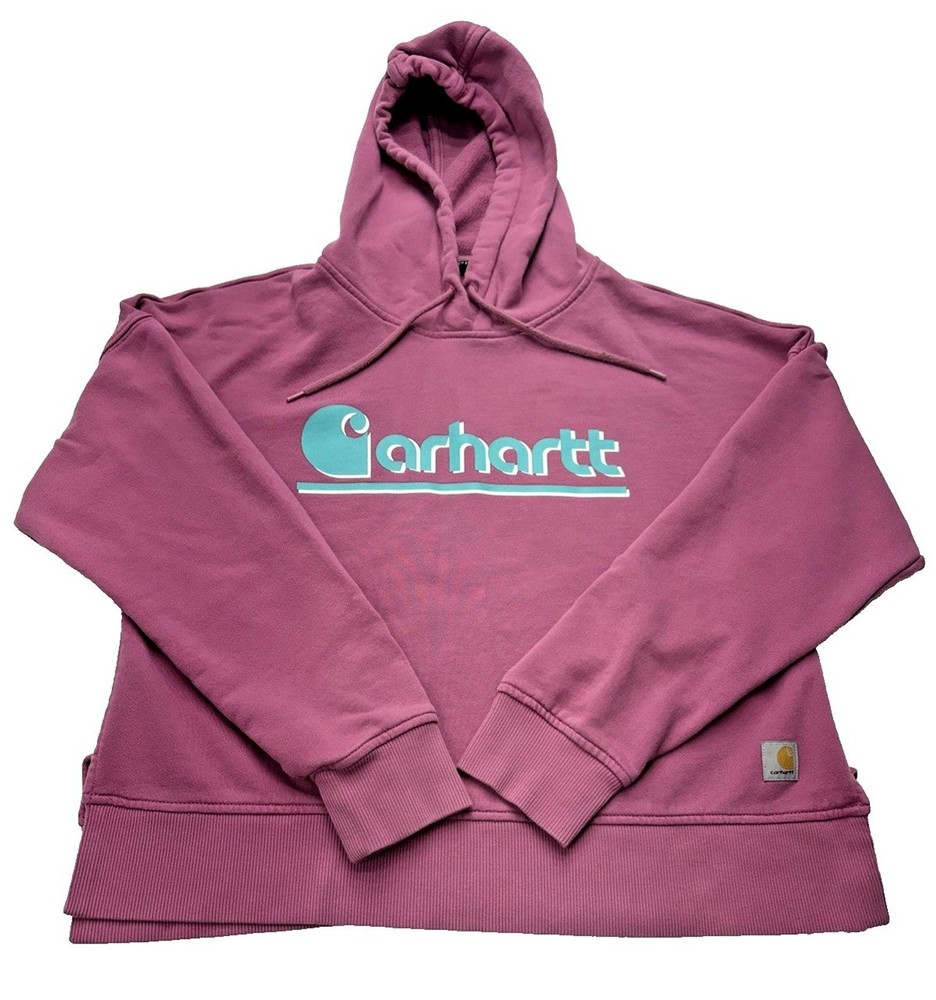 Carhartt Women's M Tencel Fiber Series Loose Fit Hoodie Sweatshirt Mauve Pink
