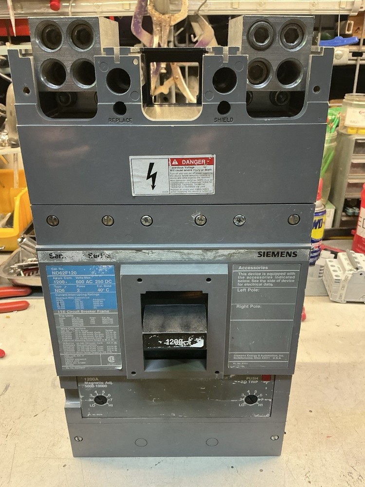 ITE Siemens Circuit Breaker ND62F120 1200 Amp W/ 1200 Amp Trip 600 Volt 2 Pole
