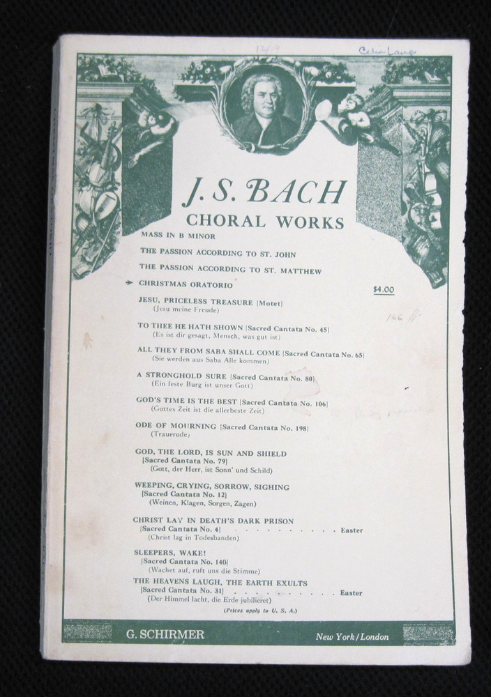 J. S. Bach Choral Works. THE CHRISTMAS ORATORIO. Vocal Score