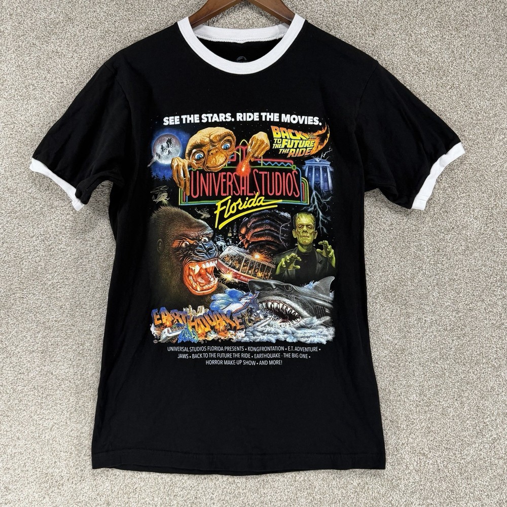 Universal Studios Florida Graphic Retro Movie Marquee Ringer T-Shirt M NWOT