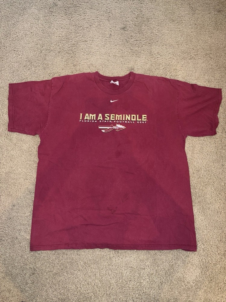 VTG 2007 Nike Florida State Seminole Football T Shirt Mens XXL THRASHY FSU Tee