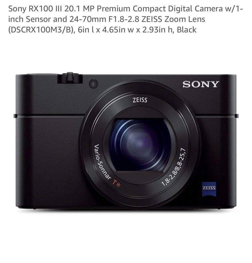 Sony DSC-RX100 III RX100M3 Digital Camera. Great Condition