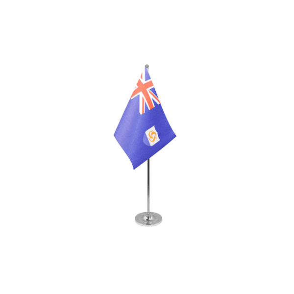 Anguilla 6x9 inch Satin British Desk Flag - Anguillian Prestige Table Flag