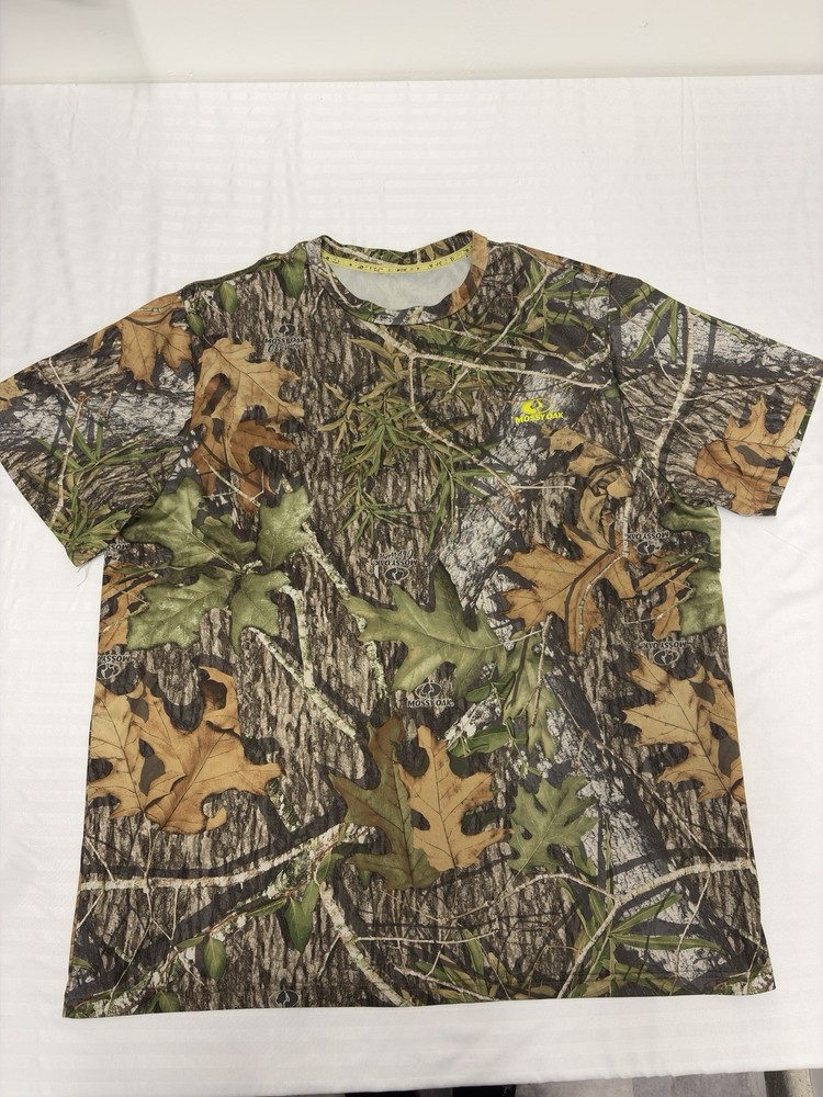 Mossy Oak Shirt Mens 2XL Allover Camo Hunting Short Sleeve Crewneck Outdoors