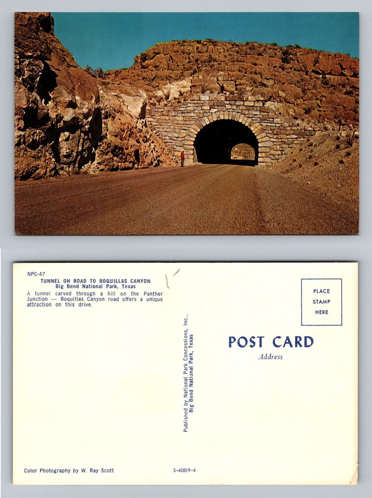 Big Bend, TX-Texas, Tunnel Boquillas Canyon Scenic PC View Vintage Postcard