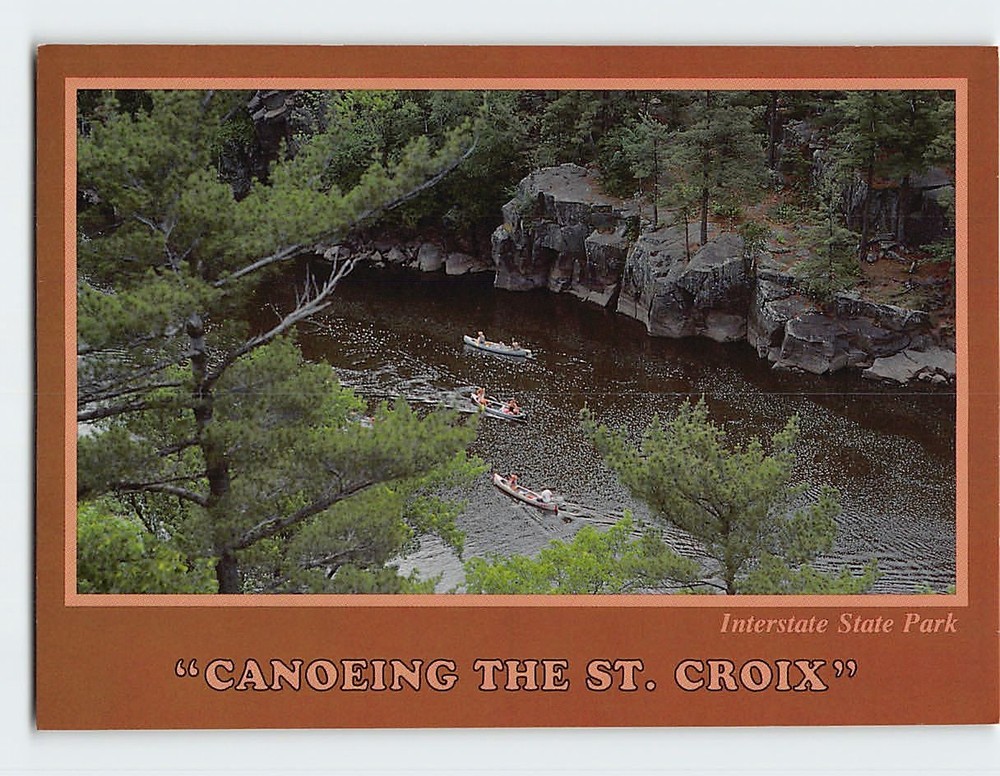 Postcard Canoeing The St. Croix Interstate State Park Minnesota-Wisconsin USA