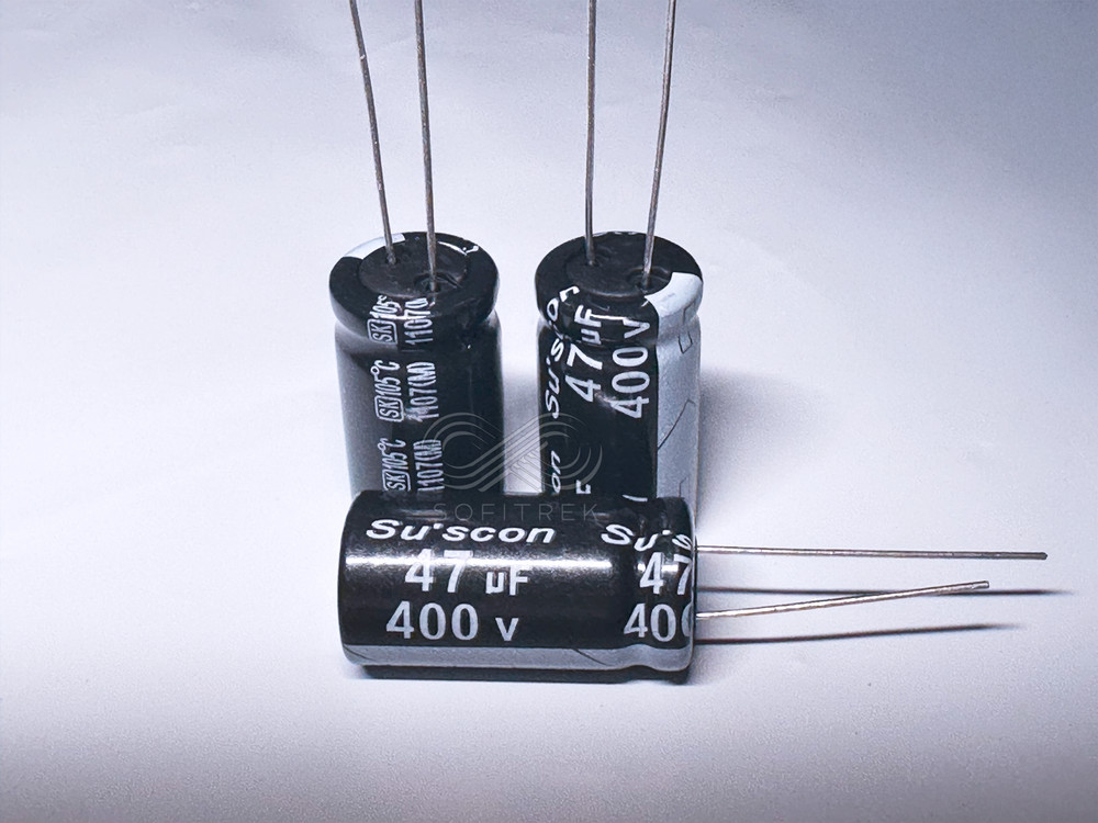 5PCS SK Suscon 47uF 400V 13x25mm Aluminum Electrolytic Radial Capacitor LS: 5mm