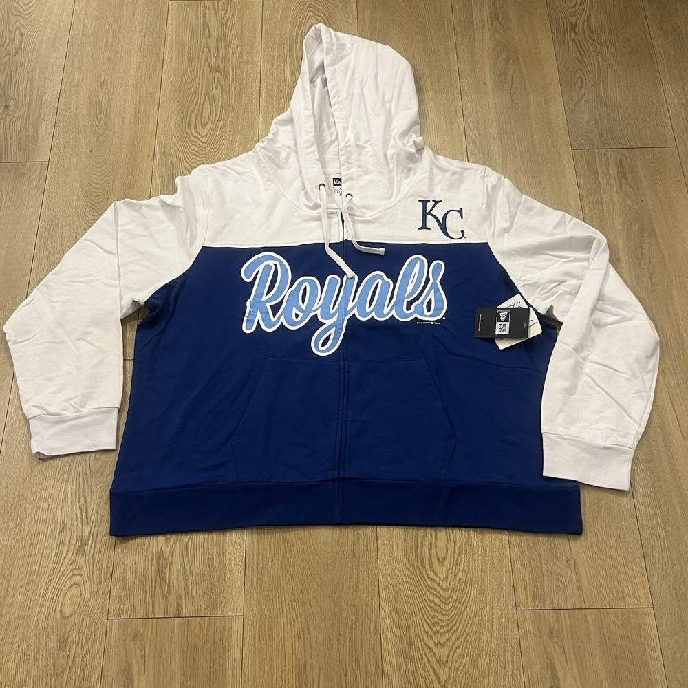 New Era Kansas City Royals Zip Up Lightweight Comfy Hoodie Jacket Size 3X NEW