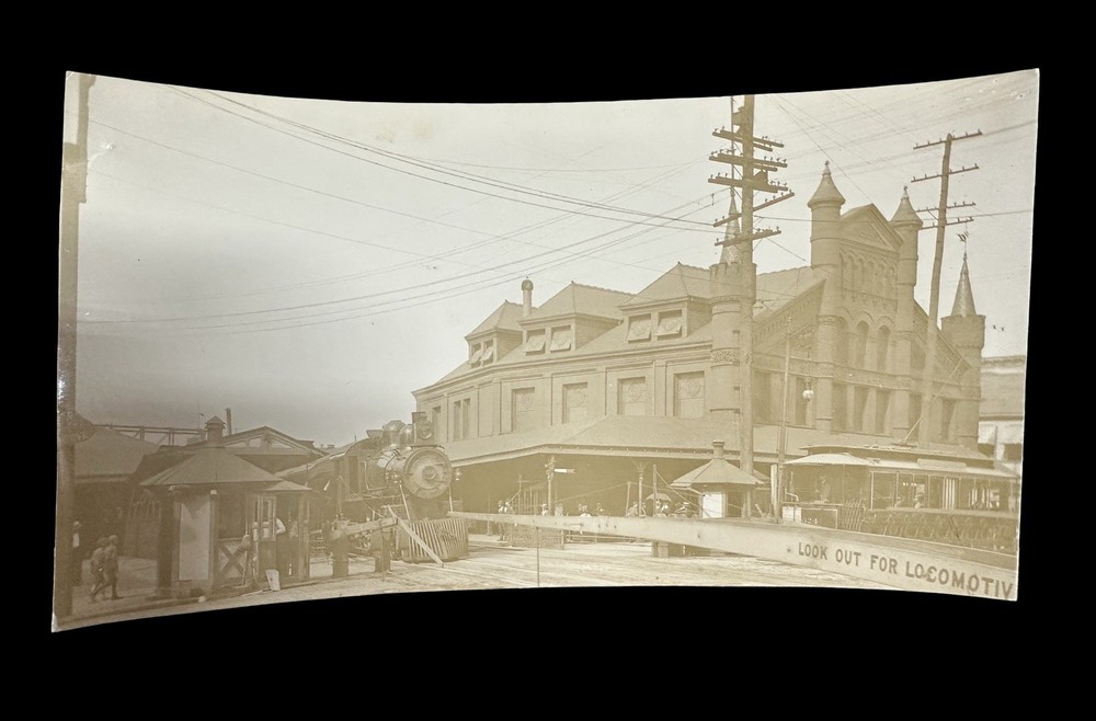 c1899 Newark NJ Market Street Station PRR Antique Vintage Photo Train New Jersey