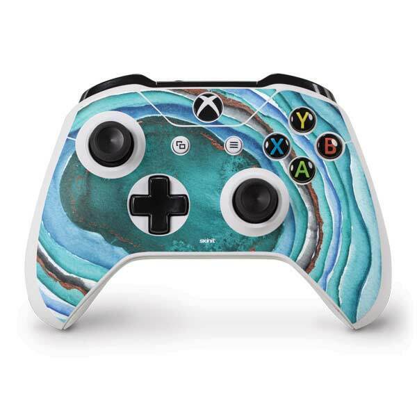 Geode Xbox One S Controller Skin - Turquoise Watercolor Geode