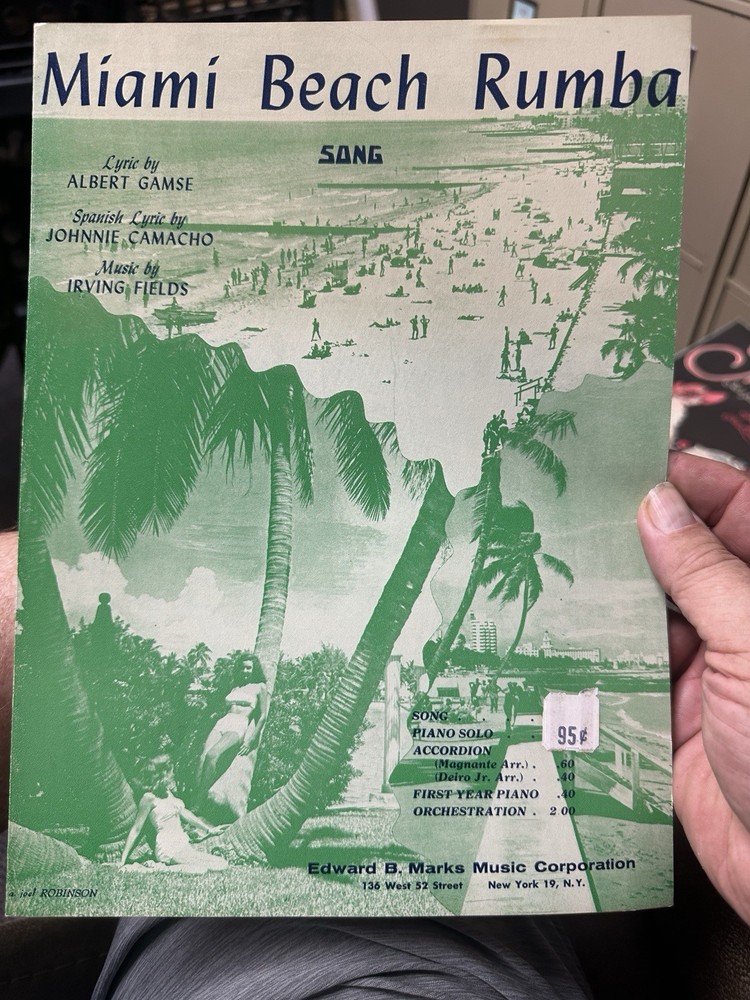C 1936 Exotic Sheet Music MIAMI BEACH RHUMBA by Irving Fields