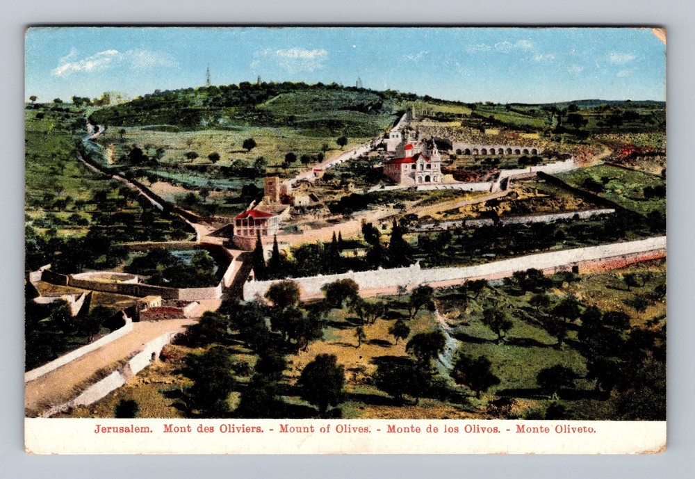 Israel- Jerusalem Mount Of Olives Road To Mount Olivet Old PC Vintage Postcard