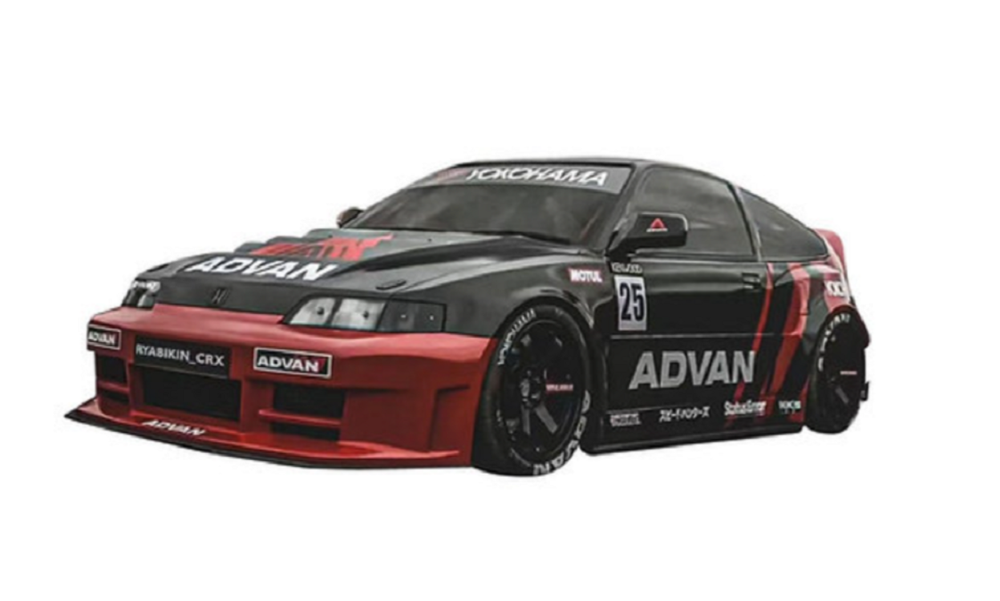 1:10 RC Clear Body Shell Honda CRX Ballade with ADVAN stickers suit 1:10 RC tour