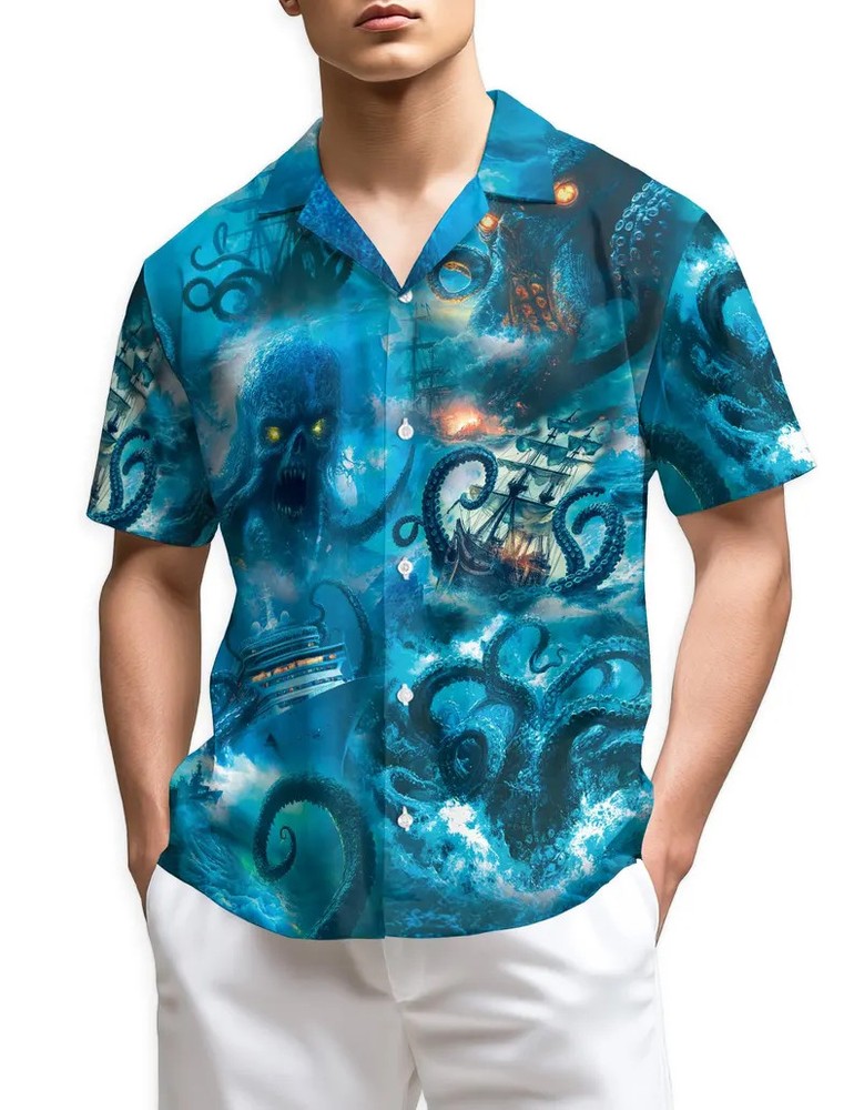 Kraken Octopus Pirate Hawaiian Shirt