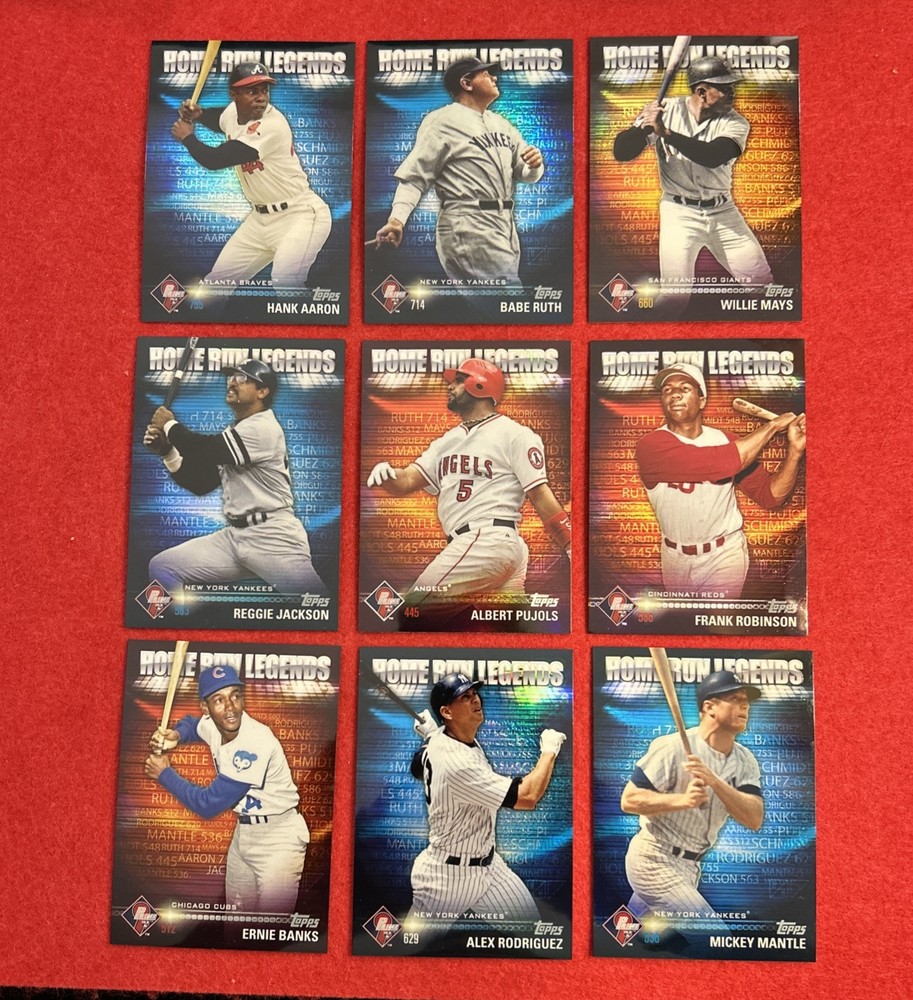 2012 Topps Prime Nine Home Run Legends Complete 9-Card Set Aaron Mays Mantle