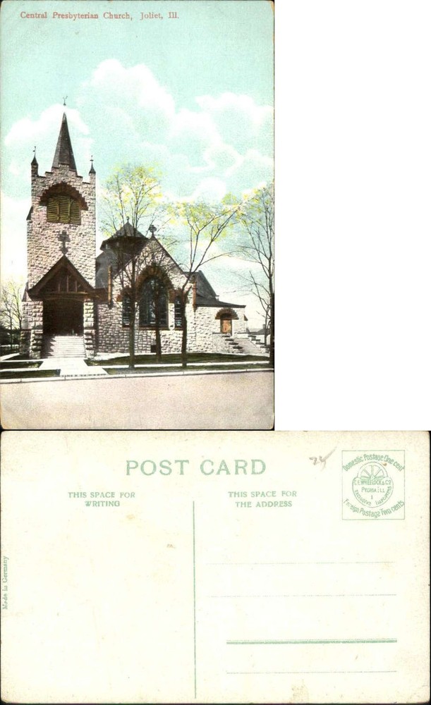 Central Presbyterian Church Joliet Illinois IL c1910