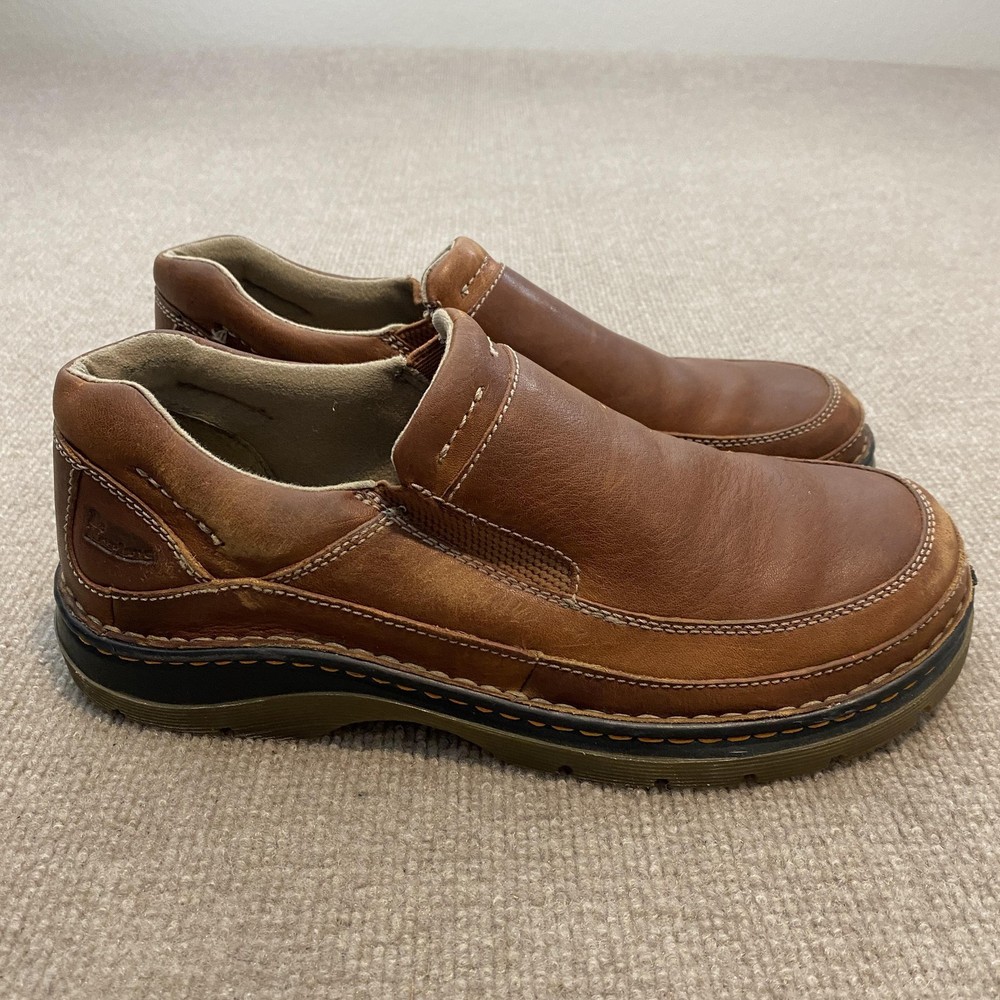 Dr. Martens 11198 Shoes Mens Size 10 Brown Leather Slip On Casual Slip Resistant