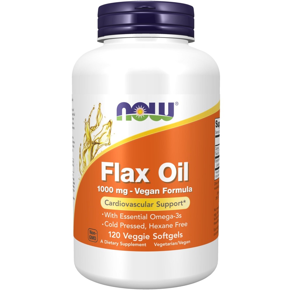 Supplements Flax Oil 1000 mg with Essential Omega-3s Cold Pressed Hexane Free...