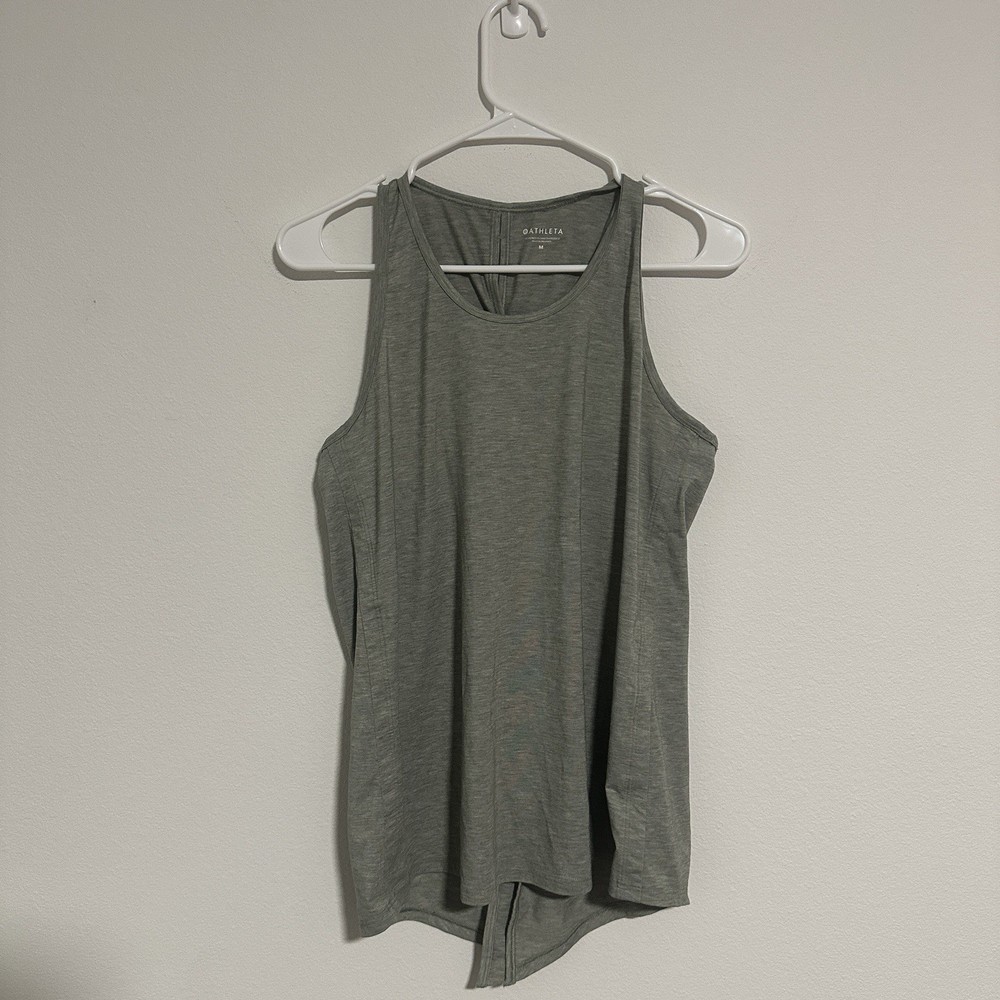 Athleta Essence Tie Back Tank Top Gray Size Medium #568932