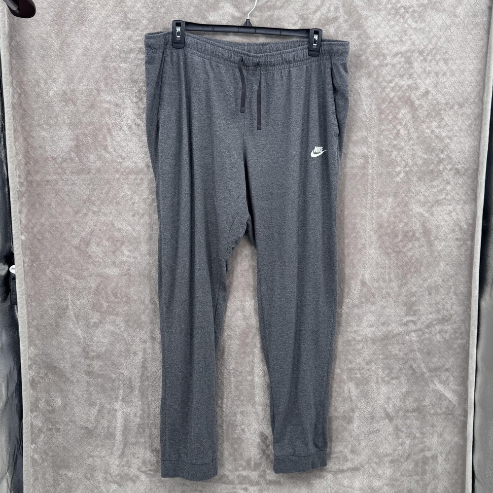 Nike Pants Mens 3XLT Tall Gray Jersey Sweatpants Elastic Waist Pockets Logo