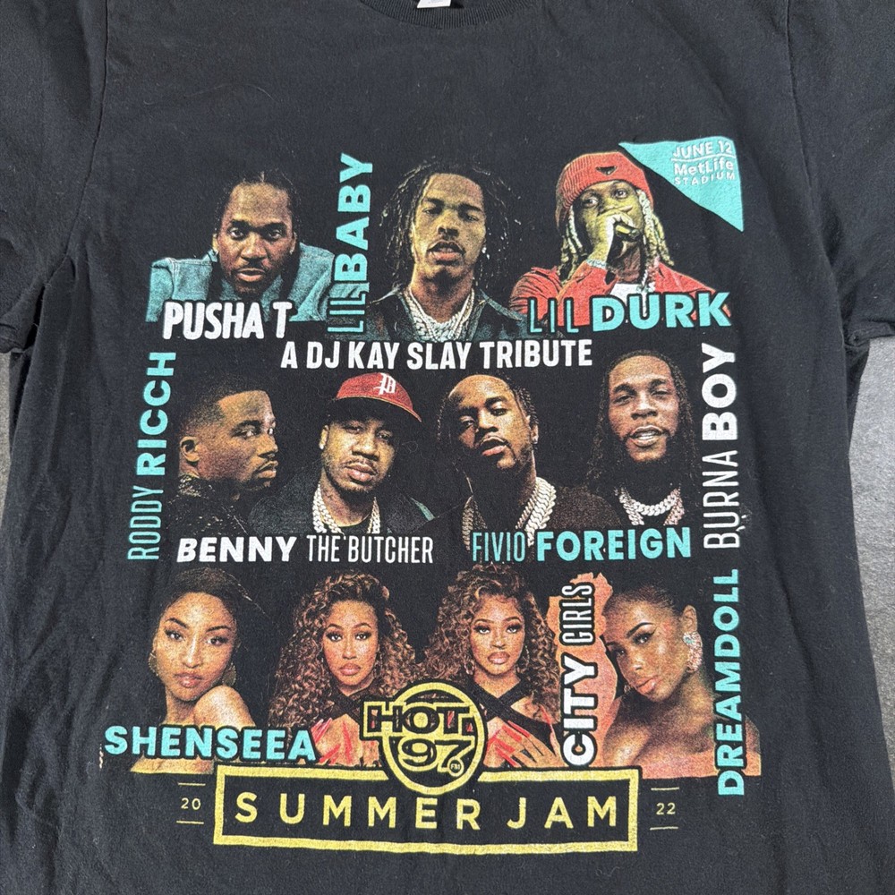 Hot 97 Summer Jam 2022 Concert T-Shirt Size M Pusha T Lil Baby Lil Durk & More