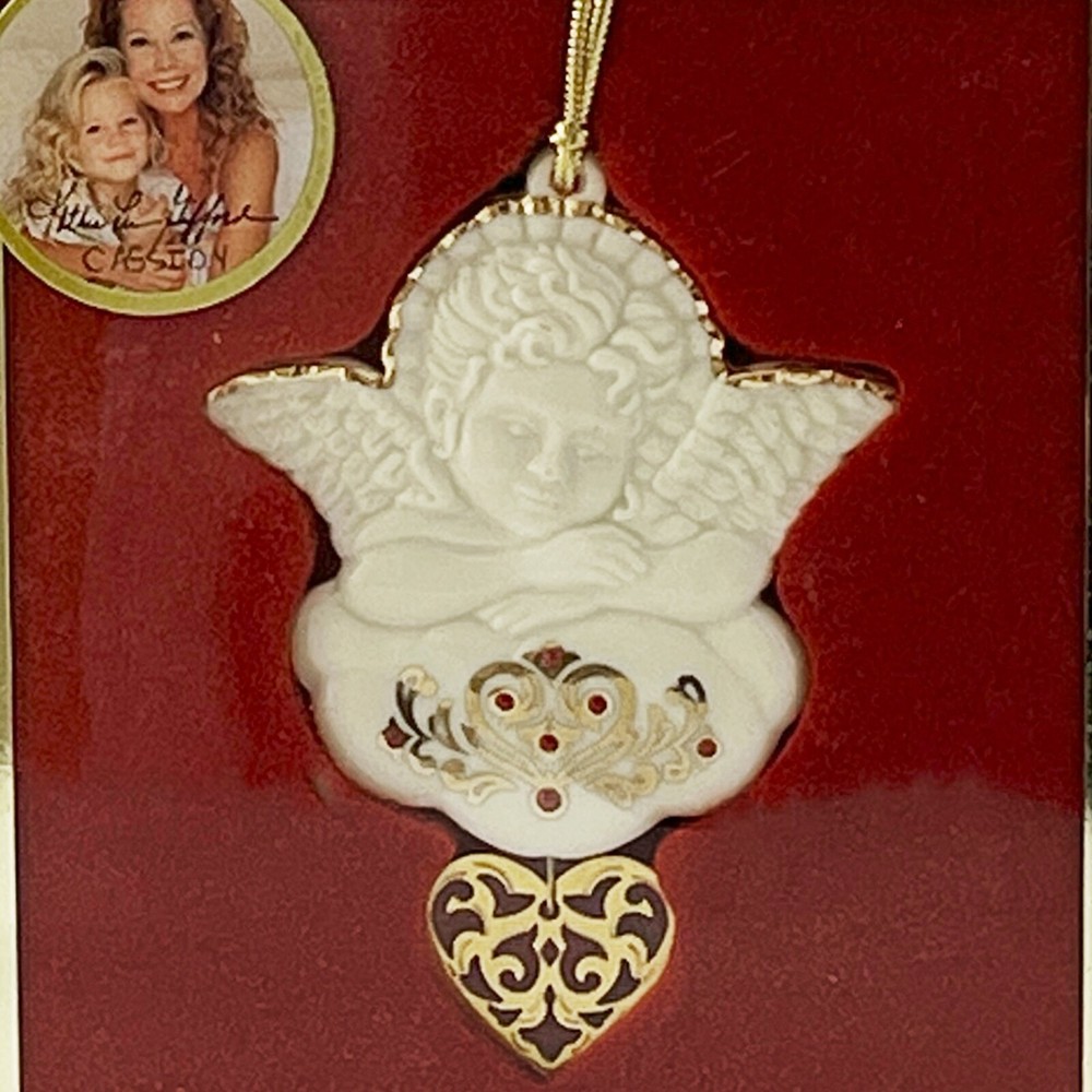 Lenox China Watching Over You Kathy Lee Gifford Xmas Ornament Jewels Angel Heart
