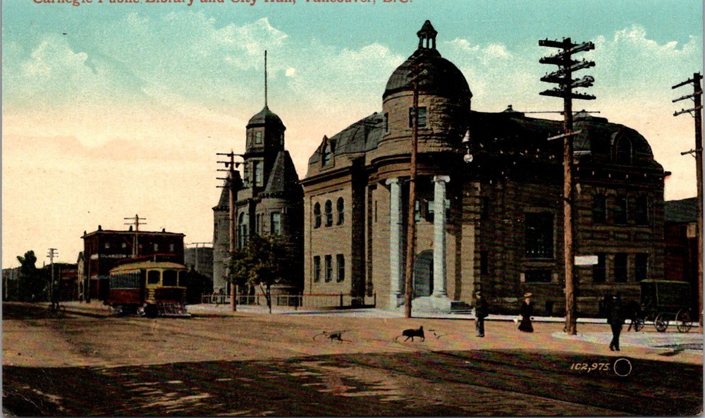 Carnegie Public Library and City Hall Vancouver B.C. Canada 1910s Postcard