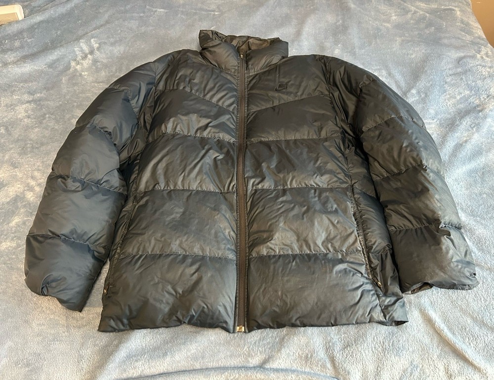 Vintage Nike Gray Tag Puffer Jacket Mens XL Blue Duck Down Y2K 90s