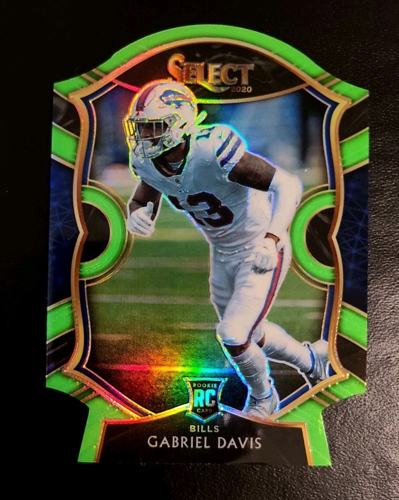 2020 Panini Select, Concourse- Gabriel Davis (RC) #82 Neon Green Prizm Die-Cut