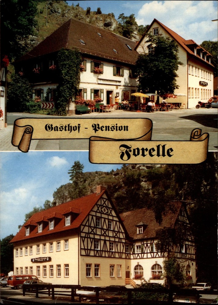 Gasthof Pension Forelle Weihersmuhle Germany vintage postcard e160